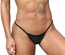 Load image into Gallery viewer, Black Mini Scrunch Thong Bikini Bottom