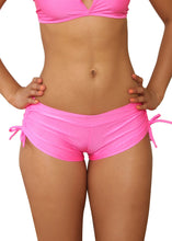 Load image into Gallery viewer, Cheeky Neon Pink Tie Side Shorts